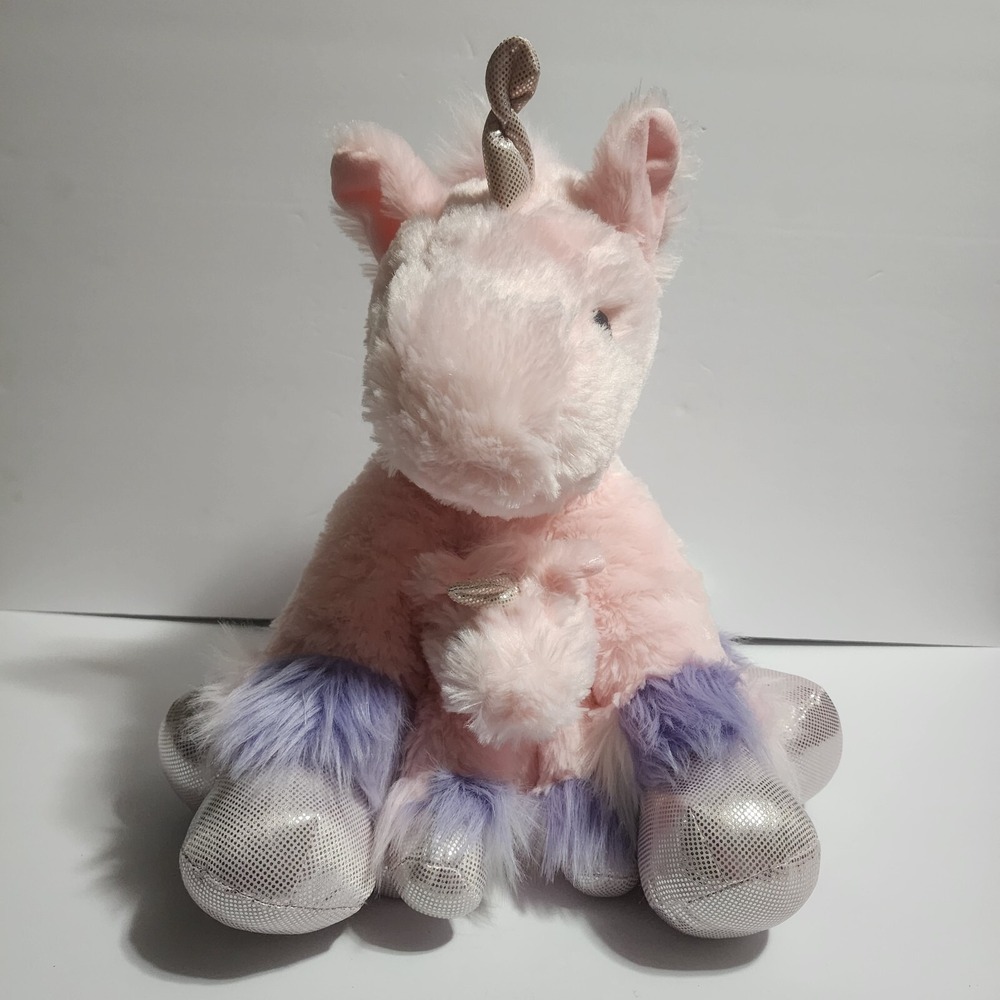 Unipak Pink Unicorn set Mom and Baby Plush Sewn Eyes 2018 16"